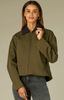 Contrast Collar Barrel Jacket