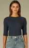 Elbow Sleeve Rib Crew T-Shirt