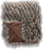 Gray Vegan Fur Throw Blanket