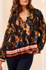 Tribal's Floral Pleated Swing Top