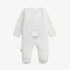 Embroidered Giraffe Cream Velour Footie