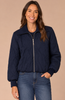 Quilted Zip Sweater Collar Jacket