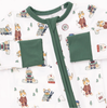 Winter Sports Dog Green Convertible Romper