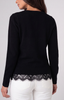 Lace Trim V-Neck Sweater