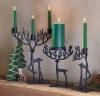 Forest Reindeer Centerpiece Taper Holder Triple