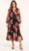 Romantic Floral L/S Midi Dress