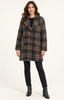 Brown Blue Plaid Boucle Jacket