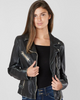 Mauritius Washed Black Sofia Leather Jacket