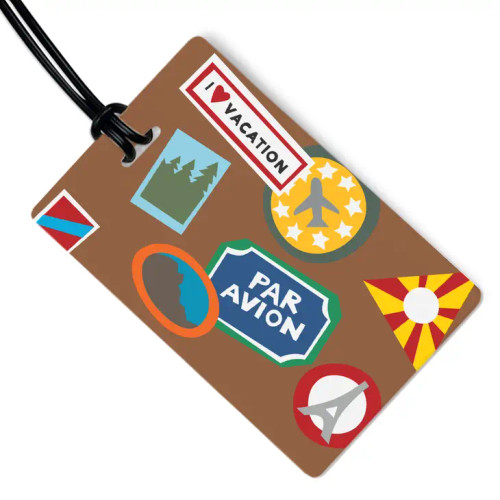 Par Avion Luggage Tag with Black Strap