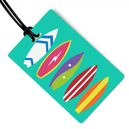 Surfboards Luggage Tag with Black Strap