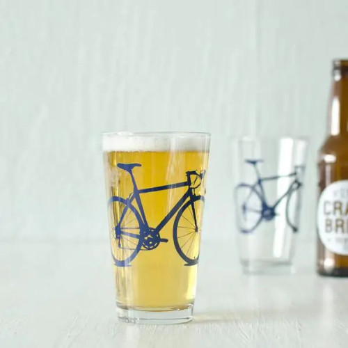 Bike Navy Pint Glass 