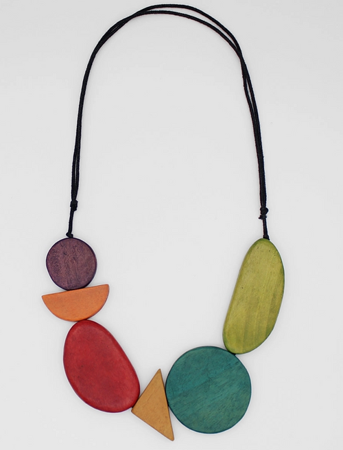 Nalani Multi Color Artful Wood Necklace