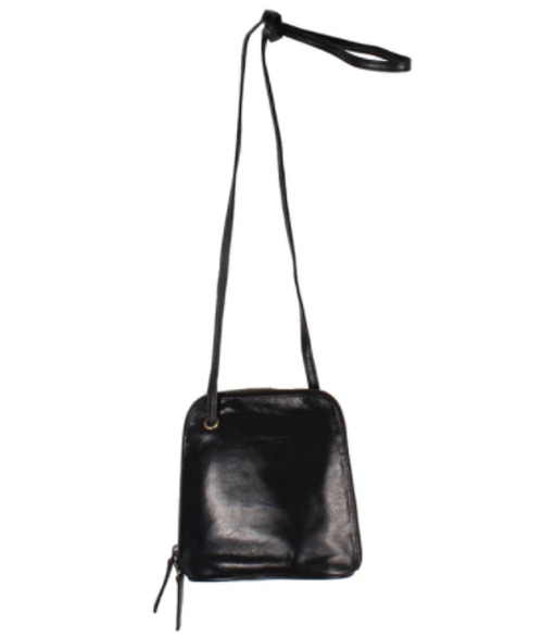 Genuine black leather Lilly crossbody handbag from Latico Leathers