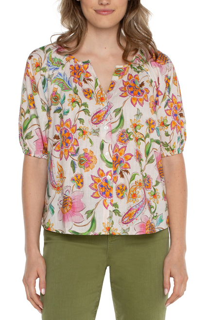 Whimsy Floral Shirred Top