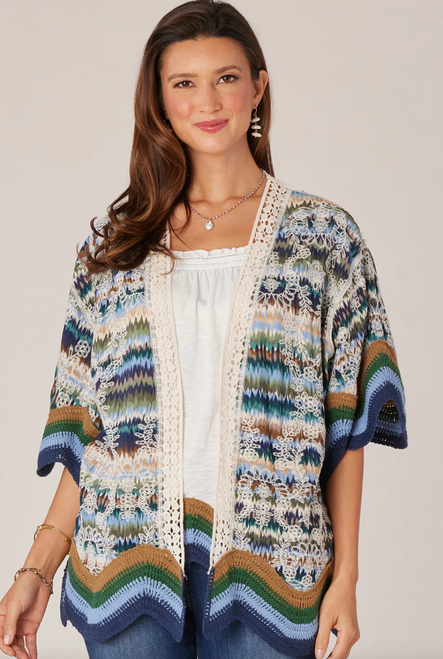 Wavy Crochet Kimono