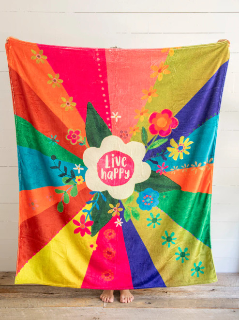 Cozy Throw Blanket Live Happy