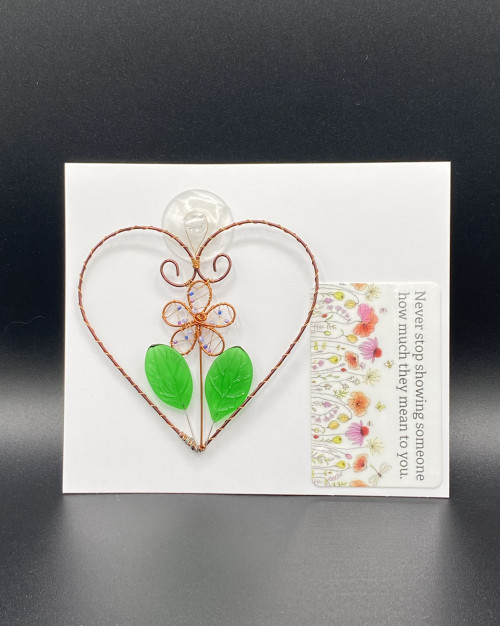 Suncatcher and Card - Heart/You Care