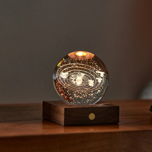 Amber Crystal Light with Solar System