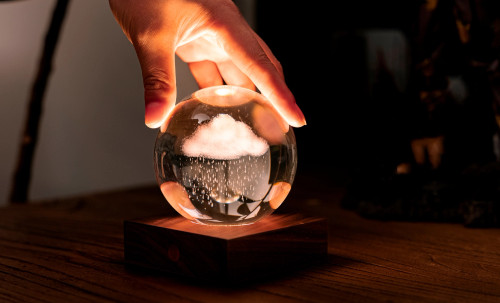 Amber Crystal Light with Rain Cloud