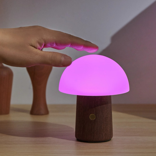 Mini Alice Mushroom Lamp - Walnut
