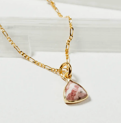 Rhodochrosite Bermuda Triangle Necklace