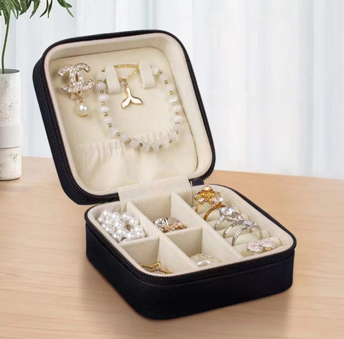 Zip Around Square Jewelry Box