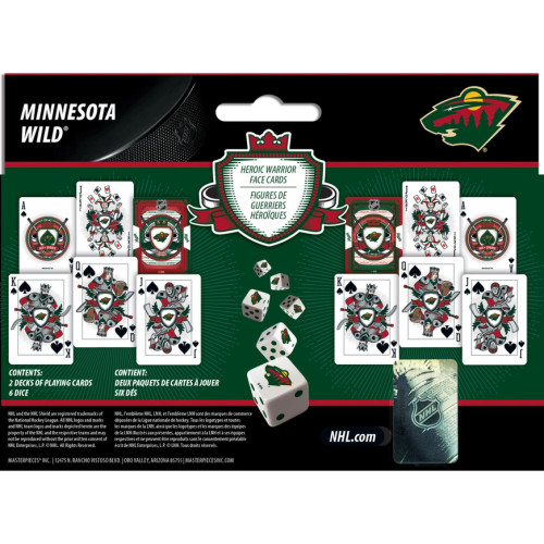 Minnesota Wild - 2 Pack Playing Cards and Dice Set