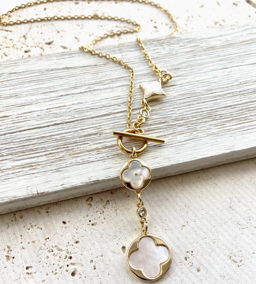 Clover Shell Toggle Necklace