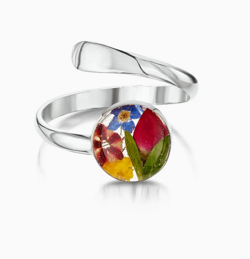 Silver Ring - Mixed Flowers