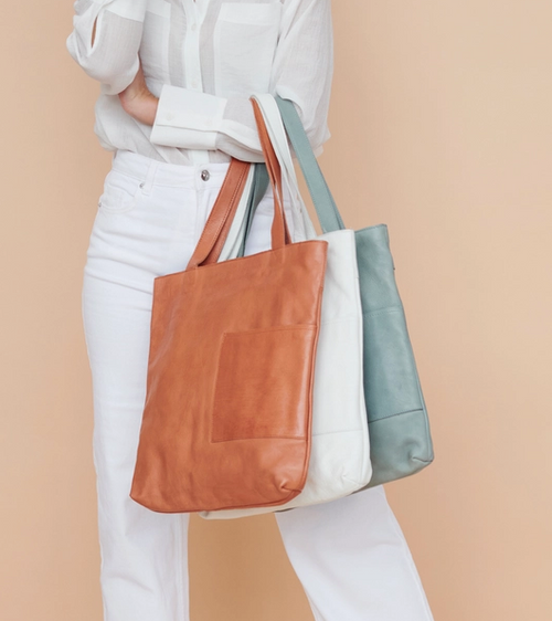 Leon Leather Tote Handbag