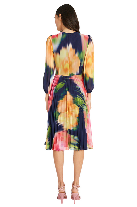 Floral Pleated Midi Dress Maggy London