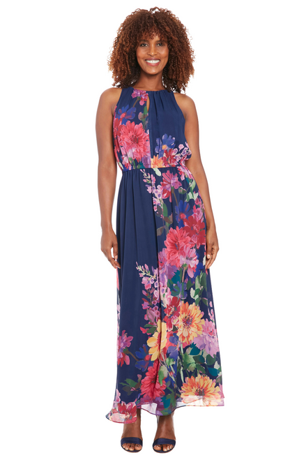 Keyhole Floral Maxi Dress