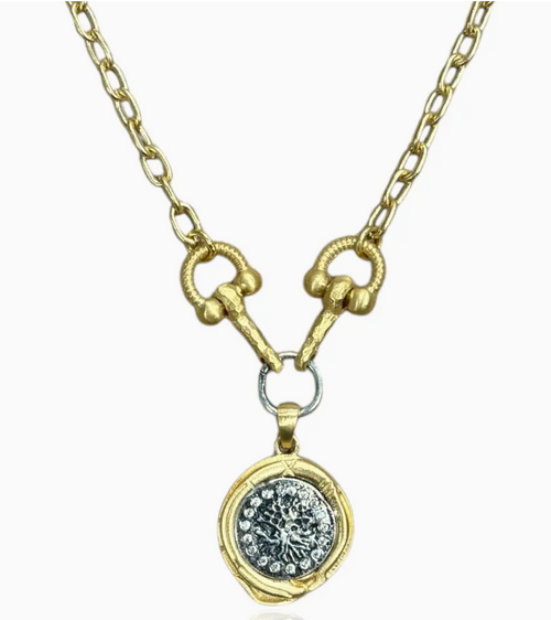 Gold Mini Guna Wax Seal Horsebit Necklace