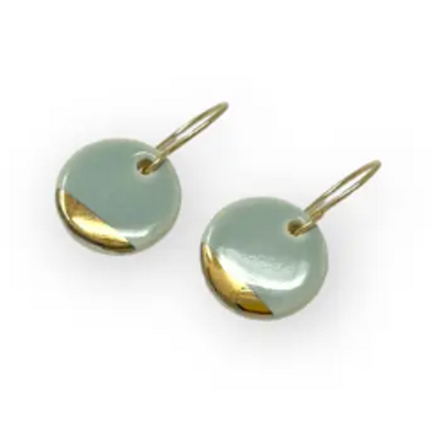 Zoe Comings Light Blue and Gold Pebble Earrings