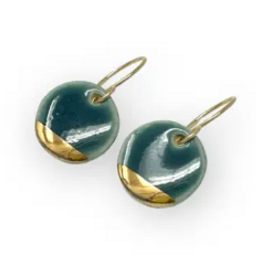 Zoe Comings Slate and Gold Pebble Earrings
