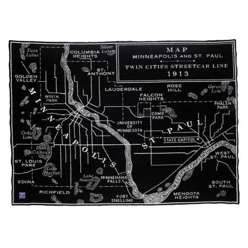 Faribault Minneapolis Saint Paul Vintage Map Wool Throw