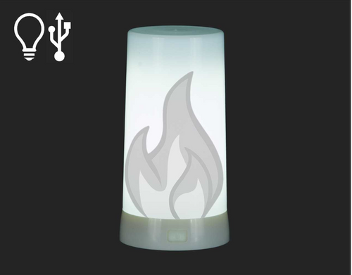 LED White Flame Effect Light 5"