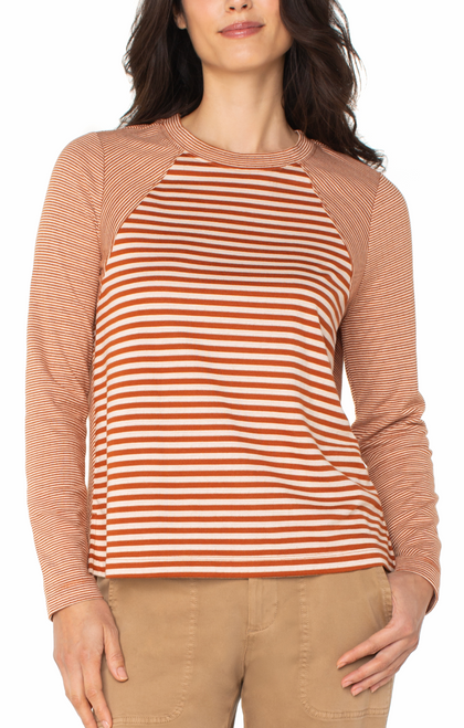 Raglan Stripe Knit T-Shirt
