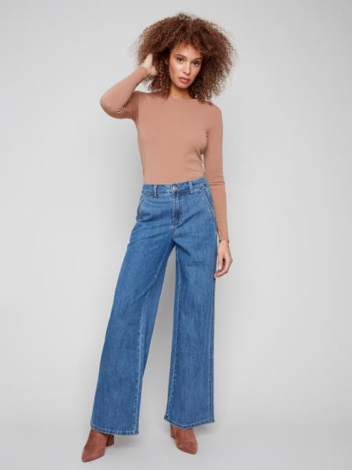 Classic Blue Wide Leg Trouser Pocket Jean
