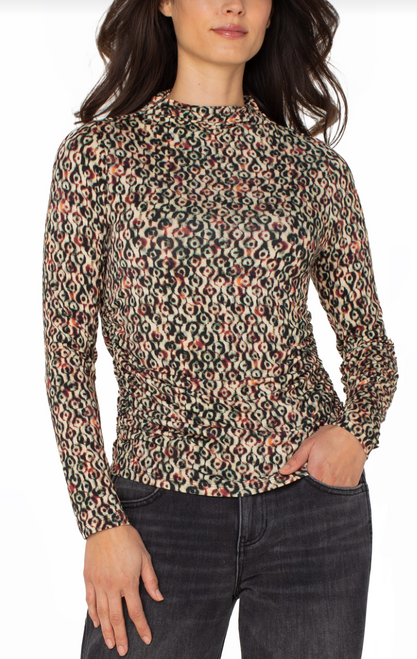 Liverpool's Shirred Mock Neck T-Shirt