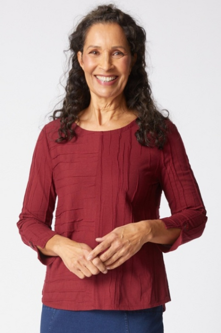 Habitat Button Back T-Shirt Wine