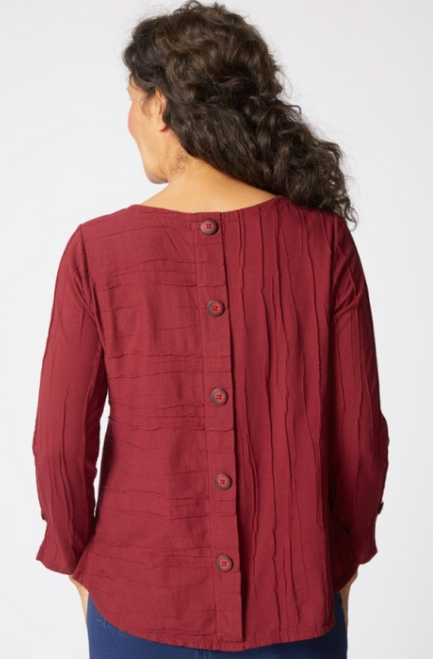Habitat Button Back T-Shirt Wine