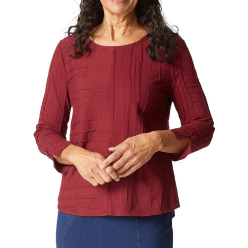 Habitat Button Back T-Shirt Wine