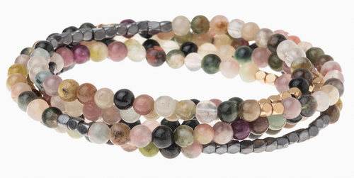Semi precious stone beaded Necklace/Bracelet Wrap Tourmaline