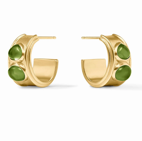 Iridescent Palmetto Green Dolce Stone Hoop Earring