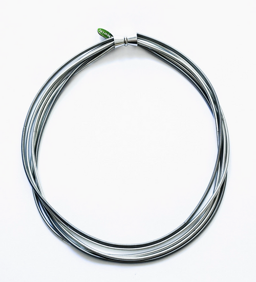 Piano Wire Five Strand Short Necklace - Silver/Slate