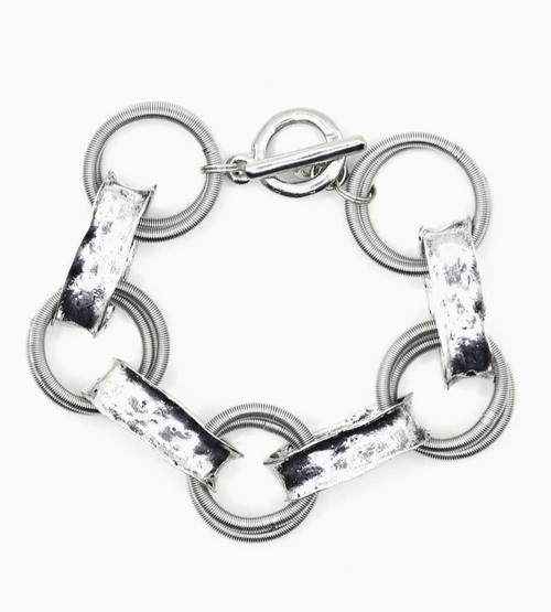 Sea Lily Silver Chunky Link & Chain Bracelet