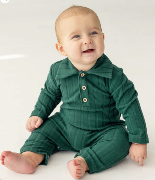 Owen Romper Green - Beckett and Bear