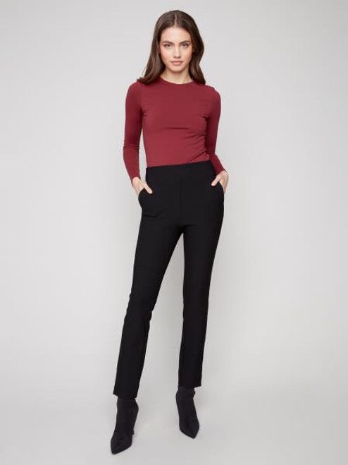 Crepe Button Detail Pant
