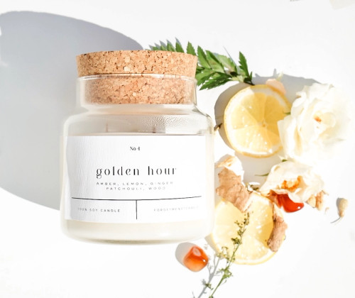 Golden Hour Glass Jar Candle
